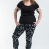 Plus Size HaremPants | Plus Size Marble Tie Dye Cotton Leggings In Black