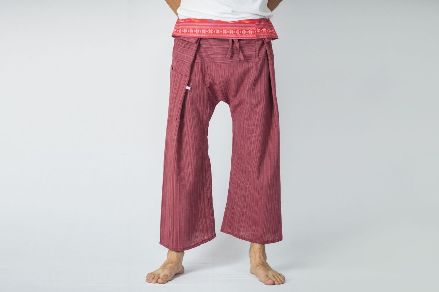 Men HaremPants | Unisex Thai Fisherman Pants In Red Rose