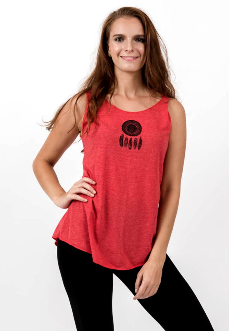 Women HaremPants | Loose Soft Vintage Style Women'S Tank Tops Dream Catcher Red