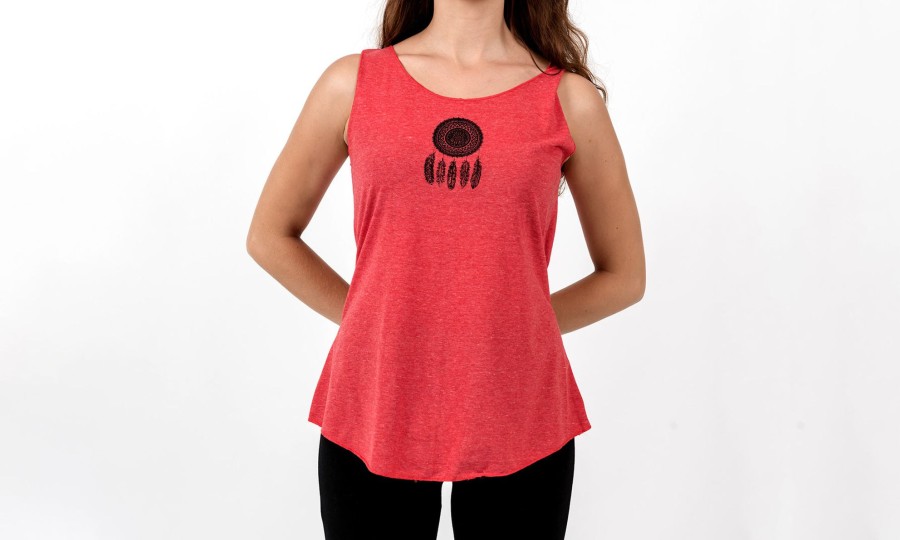 Women HaremPants | Loose Soft Vintage Style Women'S Tank Tops Dream Catcher Red