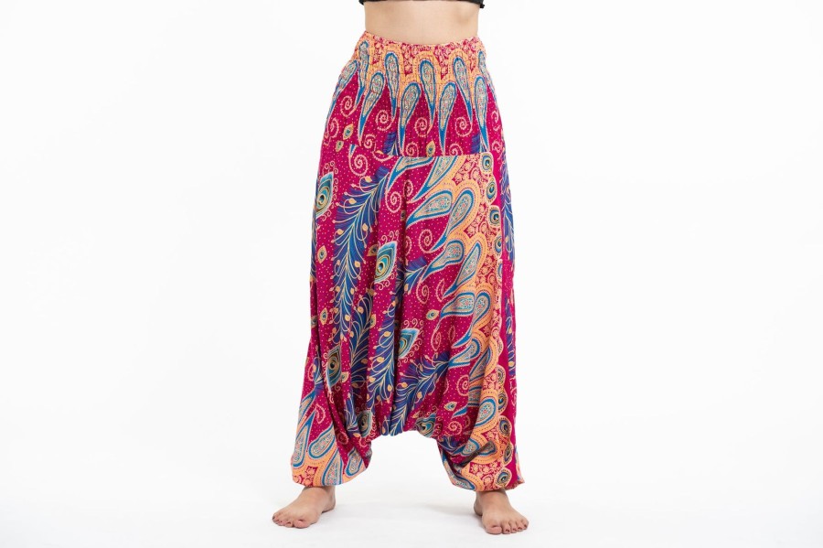 Women HaremPants | Peacock Paisley 2-In-1 Jumpsuit Harem Pants In Pink