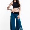 Women HaremPants | Mandala Print Wide Leg Palazzo Harem Pants Cotton Spandex In Turquoise