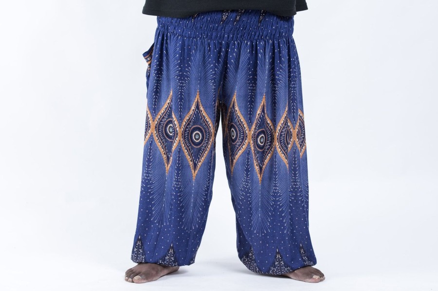 Plus Size HaremPants | Plus Size Diamond Peacock Men'S Harem Pants In Blue