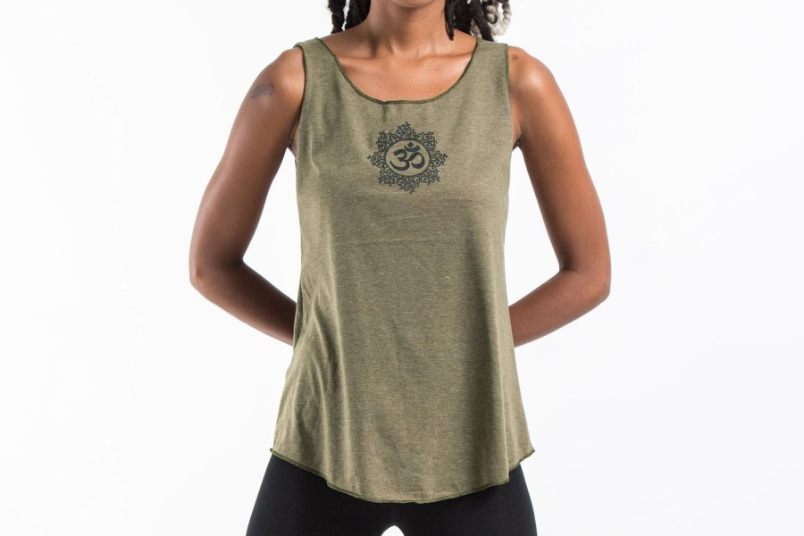 Women HaremPants | Loose Soft Vintage Style Women'S Tank Tops Om Olive