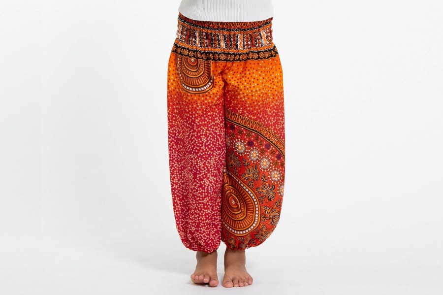 Kids HaremPants | Tribal Chakras Kids Harem Pants In Orange