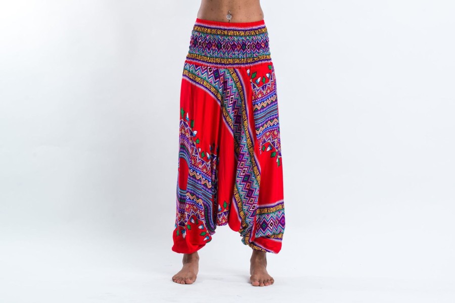 Women HaremPants | Dashiki Prints 2-In-1 Jumpsuit Harem Pants In Red