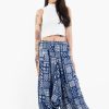 Women HaremPants | Patchwork Prints Women'S Low Cut Cotton Harem Pants In Indigo