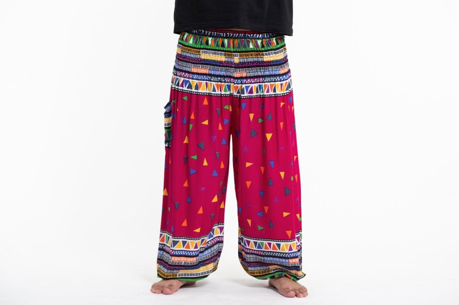 Men HaremPants | Plus Size Triangles Men'S Harem Pants In Pink