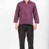 Men HaremPants | Mens Yoga Shirts Collar V Neck In Purple