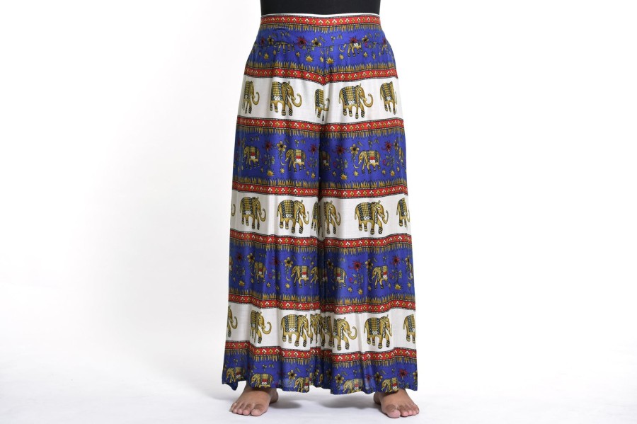 Plus Size HaremPants | Plus Size Elephant Bliss Palazzo Style Elephant Pants In Blue