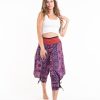 Women HaremPants | Clovers Thai Hill Tribe Fabric Women'S Harem Pants With Ankle Straps In Violet