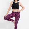 Women HaremPants | Oval Swirls Tie Dye Cotton Leggings In Magenta