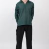 Men HaremPants | Mens Yoga Shirts Collar V Neck In Dark Teal