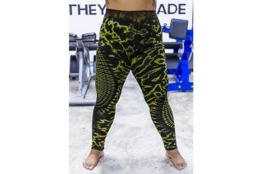 Plus Size HaremPants | Plus Size Oval Swirls Tie Dye Cotton Leggings In Olive Green