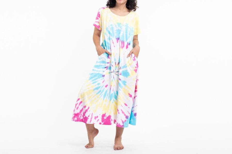 Women HaremPants | Tie Dye Loose Midi Dress In Lollipop