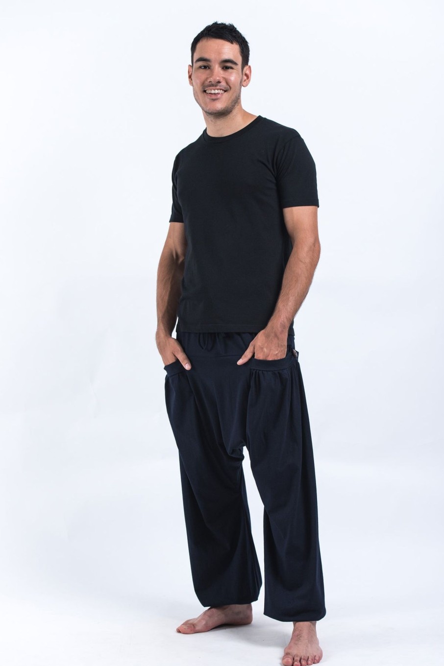 Men HaremPants | Cotton Men Harem Pants In Solid Navy