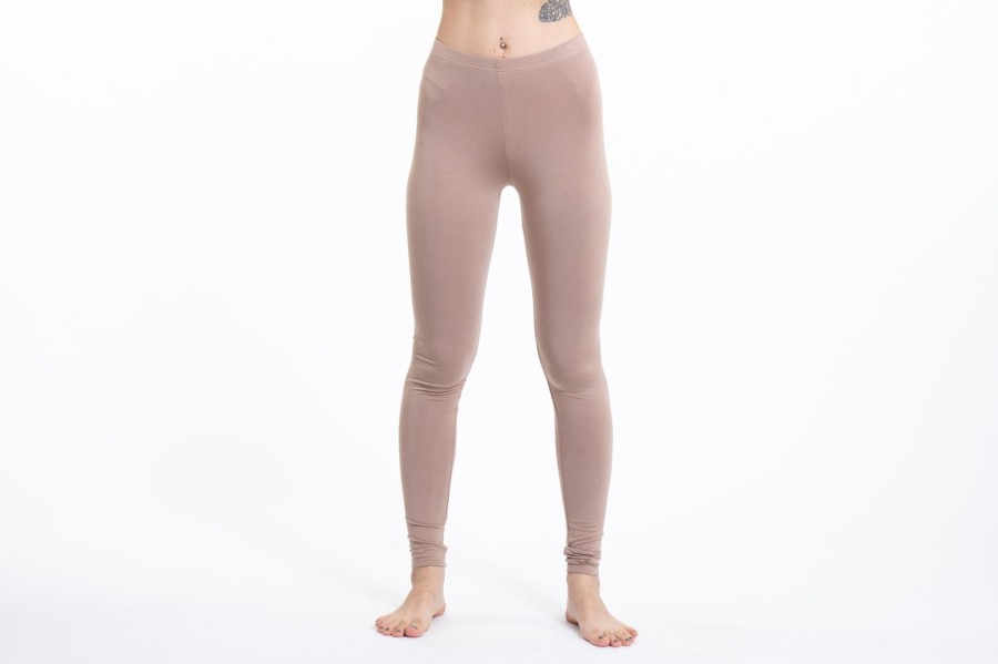 Women HaremPants | Solid Color Cotton Leggings In Beige