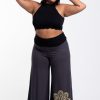 Plus Size HaremPants | Plus Size Mandala Print Wide Leg Palazzo Harem Pants Cotton Spandex In Gray