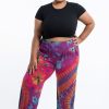 Plus Size HaremPants | Plus Size Tie Dye Cotton Women Harem Pants In Pink