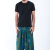 Men HaremPants | Peacock Eye Drop Crotch Men'S Harem Pants In Turquoise