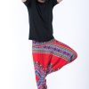 Men HaremPants | Dashiki Prints Drop Crotch Men'S Harem Pants In Red