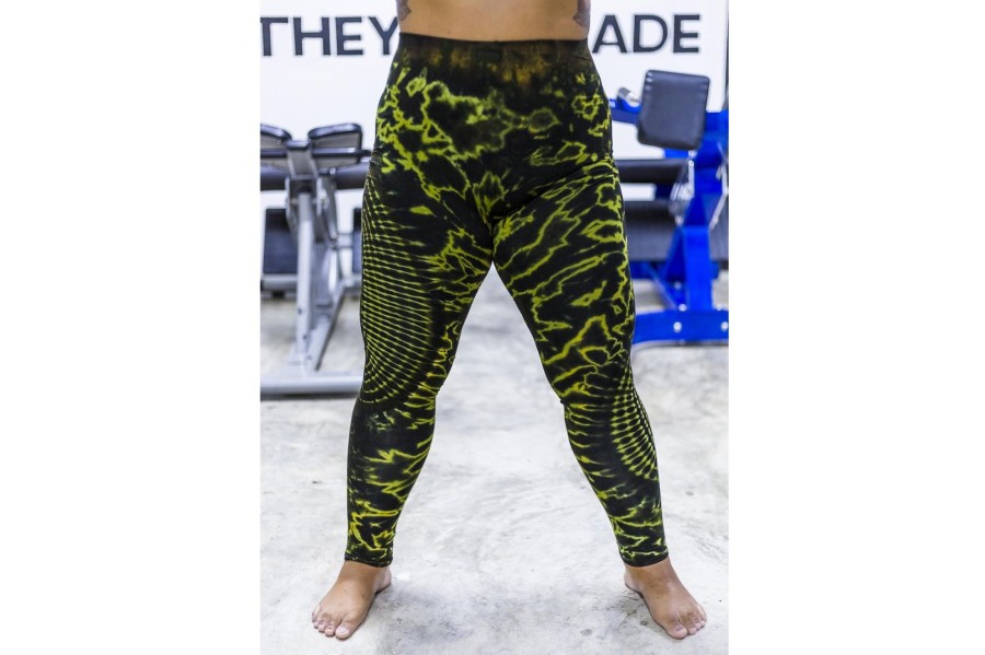 Plus Size HaremPants | Plus Size Oval Swirls Tie Dye Cotton Leggings In Olive Green