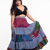 Plus Size HaremPants | Plus Size Patchwork Long Skirt In Gray