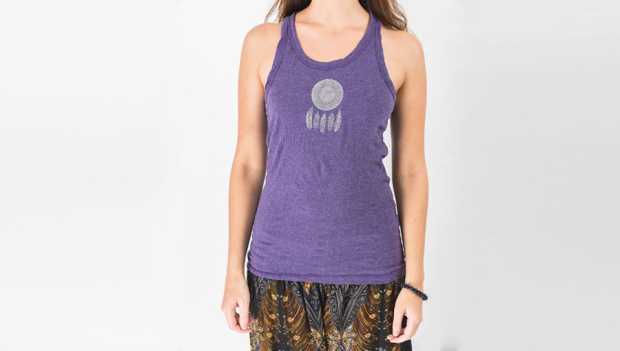 Women HaremPants | Super Soft Sure Design Women'S Tank Tops Dream Catcher Grape