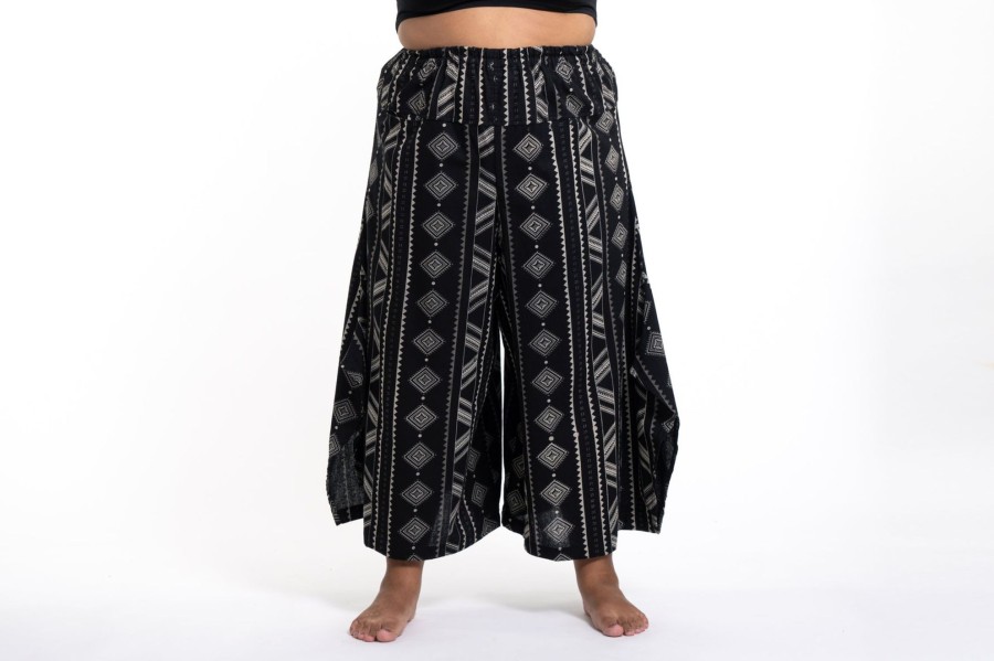 Plus Size HaremPants | Plus Size Diamonds Women'S Cotton Palazzo Pants In Black