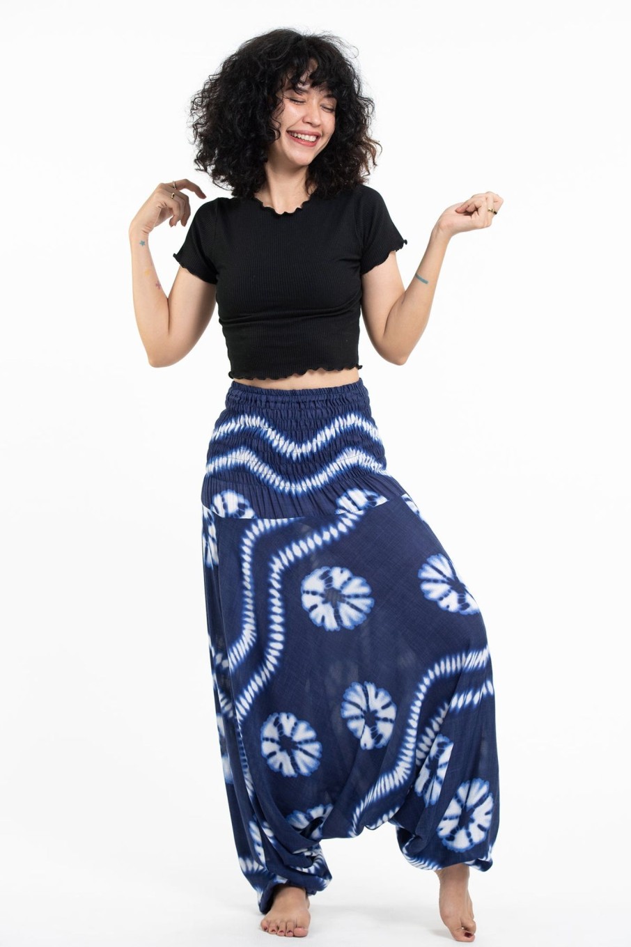 Women HaremPants | Tie Dye 2-In-1 Jumpsuit Harem Pants In Indigo