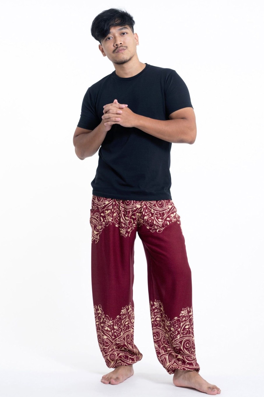 Men HaremPants | Vines Men'S Harem Pants In Red