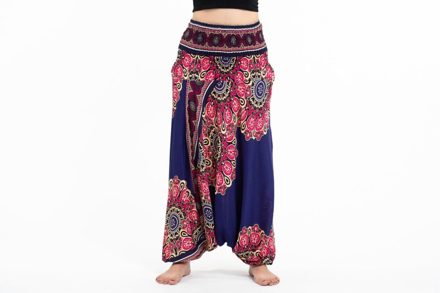 Women HaremPants | Peony Mandalas 2-In-1 Jumpsuit Harem Pants In Indigo