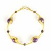 Accessories HaremPants | Wired Brass Bracelet With Marble Beads Purple