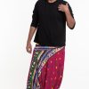 Plus Size HaremPants | Plus Size Triangles Drop Crotch Men'S Harem Pants In Pink