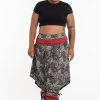 Plus Size HaremPants | Plus Size Paisley Thai Hill Tribe Fabric Women'S Harem Pants With Ankle Straps Black