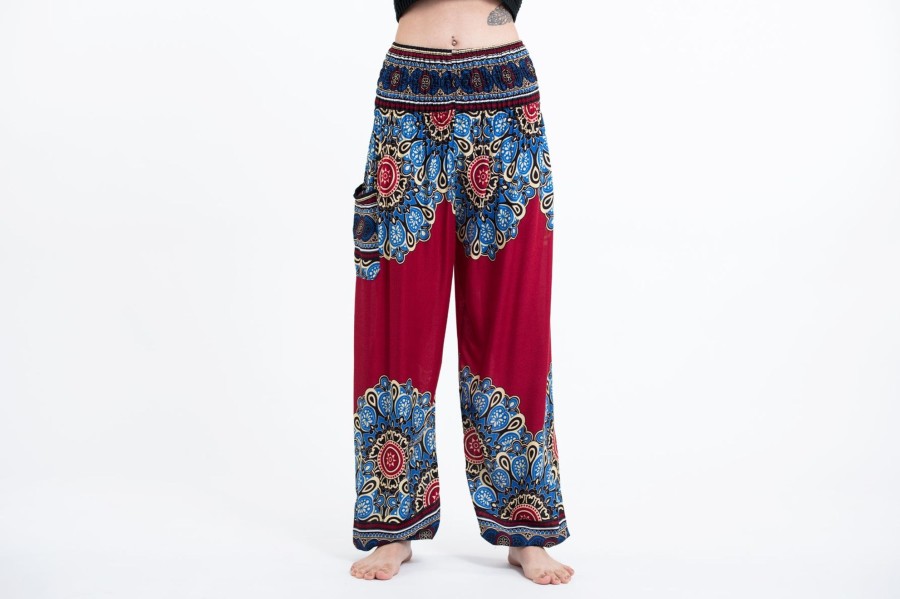 Women HaremPants | Peony Mandalas Women'S Harem Pants In Red