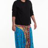 Men HaremPants | Plus Size Triangles Drop Crotch Men'S Harem Pants In Ocean Blue