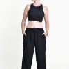 Women HaremPants | Women'S Drawstring Yoga Massage Cropped Pants In Black