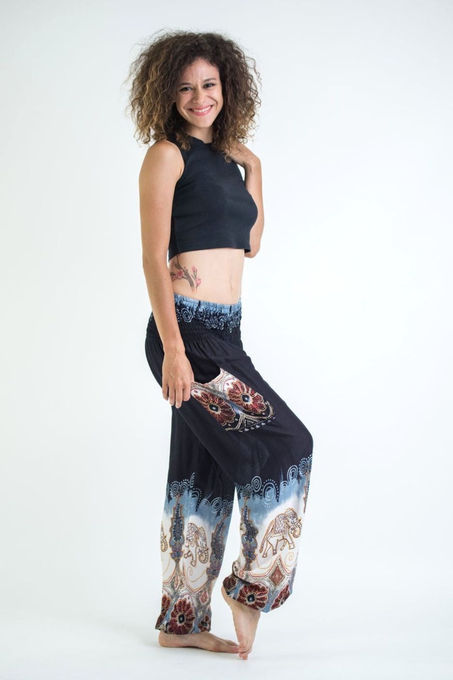 Women HaremPants | Solid Top Elephant Women'S Elephant Pants In Black