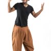 Men HaremPants | Genie Men'S Cotton Harem Pants In Brown