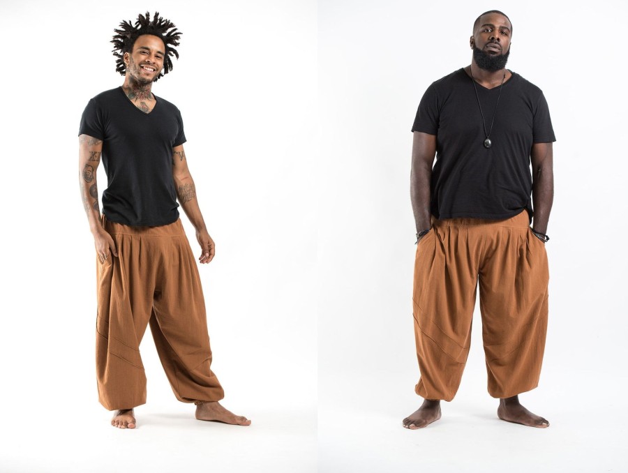 Men HaremPants | Genie Men'S Cotton Harem Pants In Brown