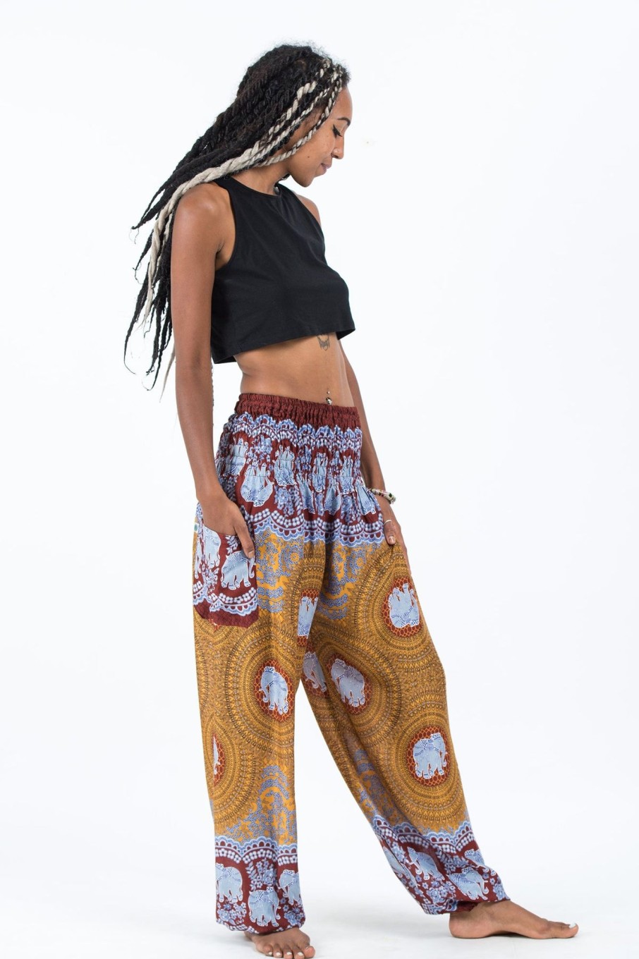 Women HaremPants | Mandala Elephant Women'S Elephant Pants In Bronze