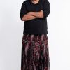 Plus Size HaremPants | Plus Size Paisley Feathers Drop Crotch Men'S Harem Pants In Black