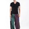 Men HaremPants | Men'S Drawstring Patchwork Pinstripes Cotton Pants Multi