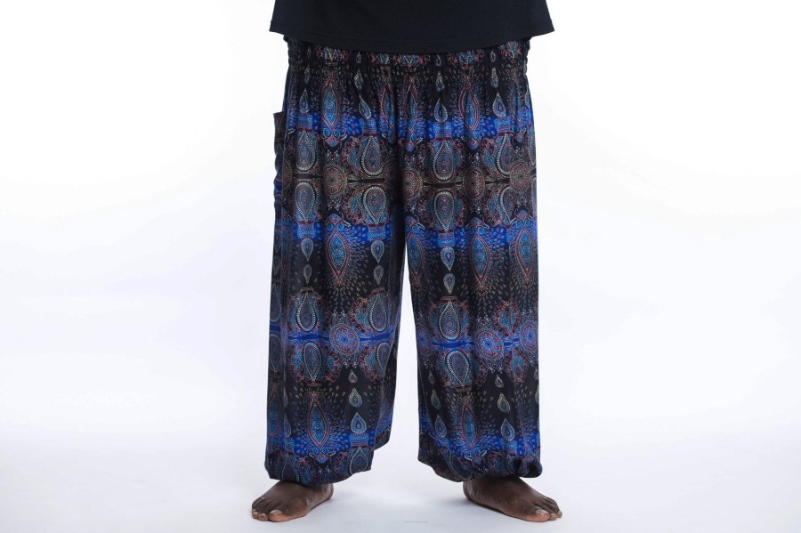 Men HaremPants | Plus Size Paisley Men'S Harem Pants In Blue