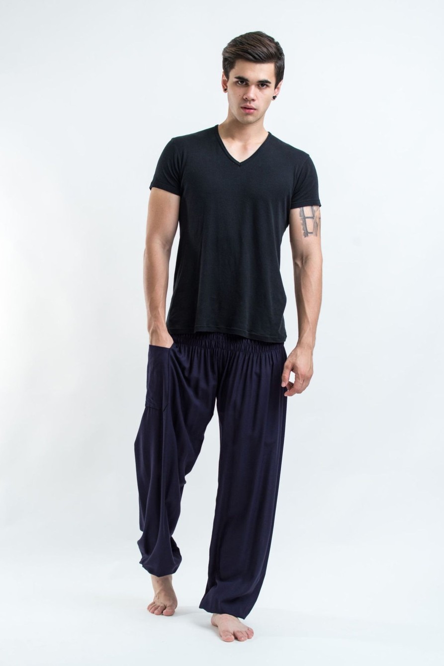 Men HaremPants | Solid Color Men'S Harem Pants In Blue