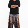 Men HaremPants | Plus Size Peacock Feathers Men'S Harem Pants In Black