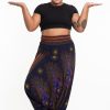 Women HaremPants | Plus Size Peacock Eyes 2-In-1 Jumpsuit Harem Pants In Navy