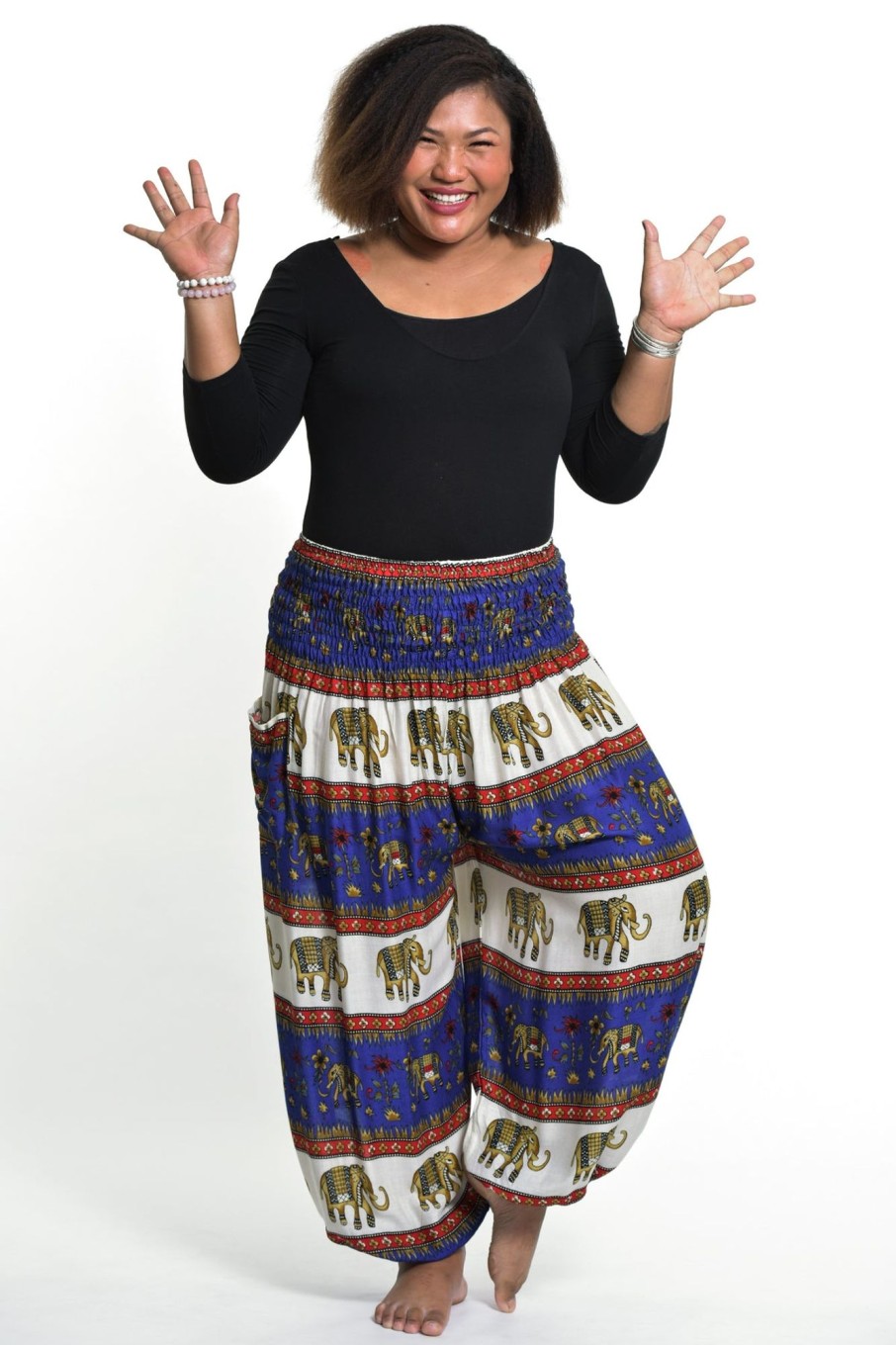 Plus Size HaremPants | Plus Size Elephant Bliss Women'S Elephant Pants In Blue