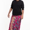 Plus Size HaremPants | Plus Size Peacock Paisley Drop Crotch Men'S Harem Pants In Pink